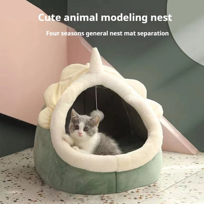 Pet Cat Nest Four Seasons Universal Semi Closed Package Cute Cat Nest Winter Warm Pet Sleeping Supplies Cat House Pet Supplies