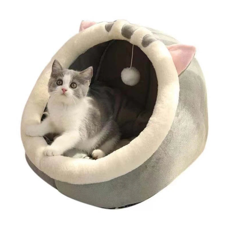 Pet Cat Nest Four Seasons Universal Semi Closed Package Cute Cat Nest Winter Warm Pet Sleeping Supplies Cat House Pet Supplies