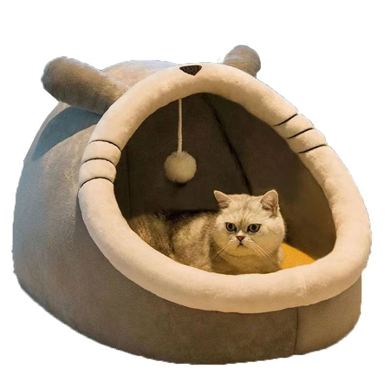 Pet Cat Nest Four Seasons Universal Semi Closed Package Cute Cat Nest Winter Warm Pet Sleeping Supplies Cat House Pet Supplies