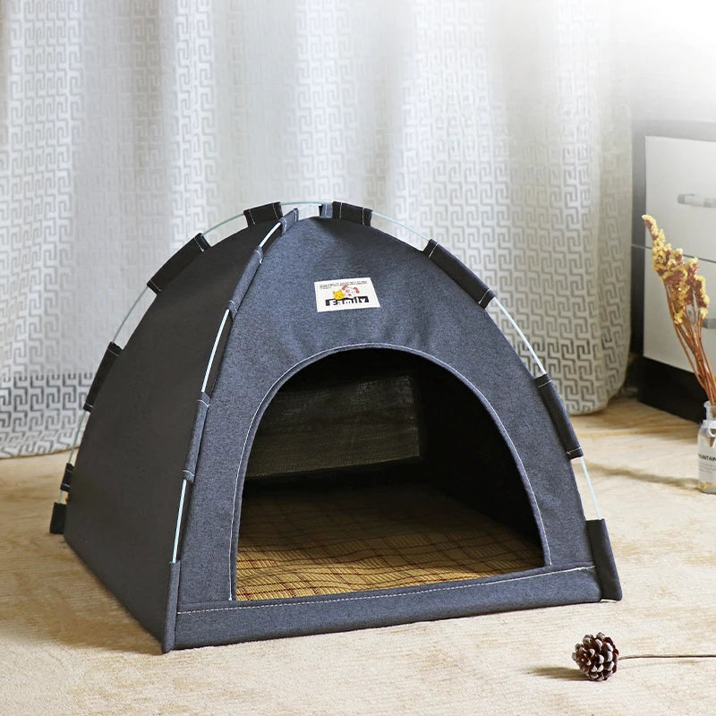 Foldable Cat House Pet Tent Four Seasons Universal Cat and Dog Pet Nest Summer Cool Mat Outdoor Portable Foldable Breathable